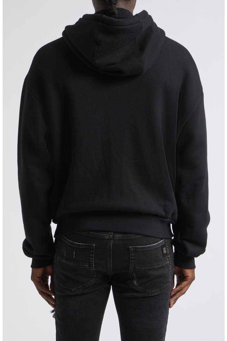 Relaxed Cotton French Terry Zip-Up Hoodie, Alternate, color, BLACK