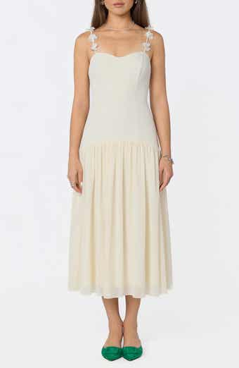 Amia Floral Mixed Media Party Dress