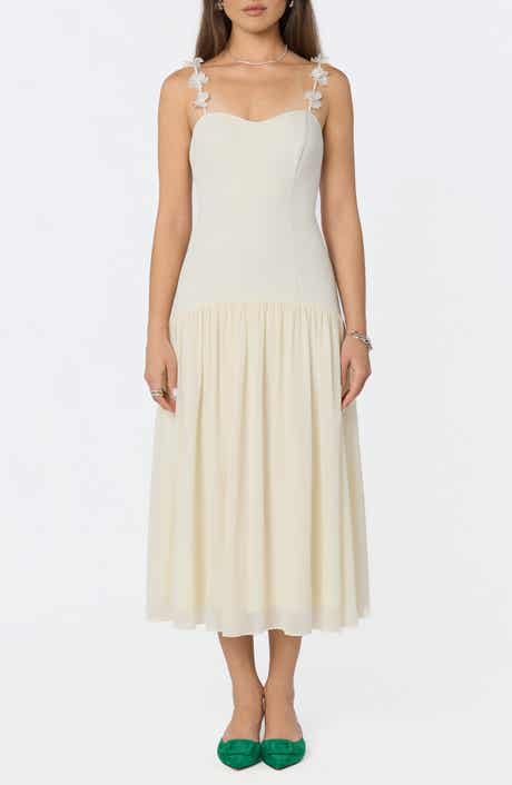 Amia Floral Mixed Media Party Dress