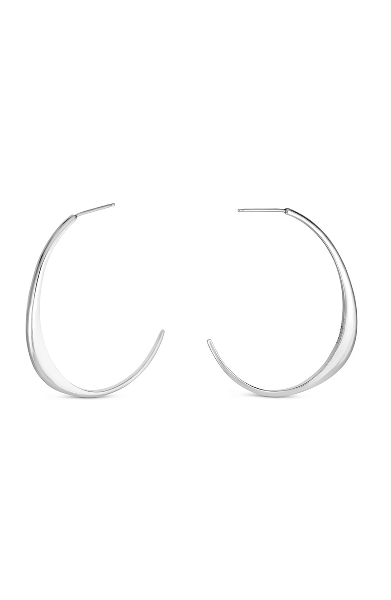 Nabs And Babs Hiba Hoop Sterling Silver Earrings, Main, color, Silver