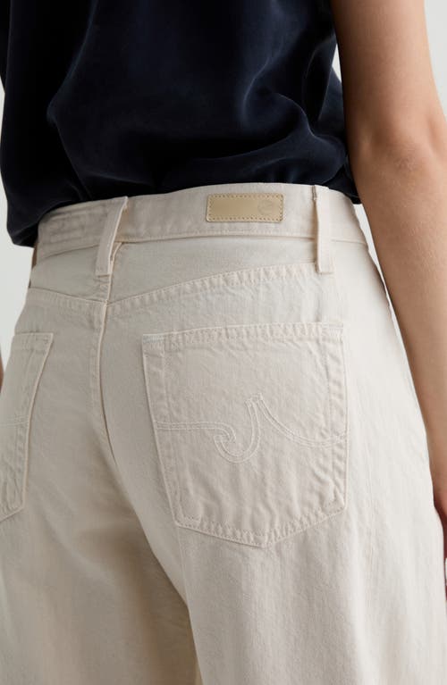 Ag Hattie Raw Hem High Waist Crop Barrel Jeans In White