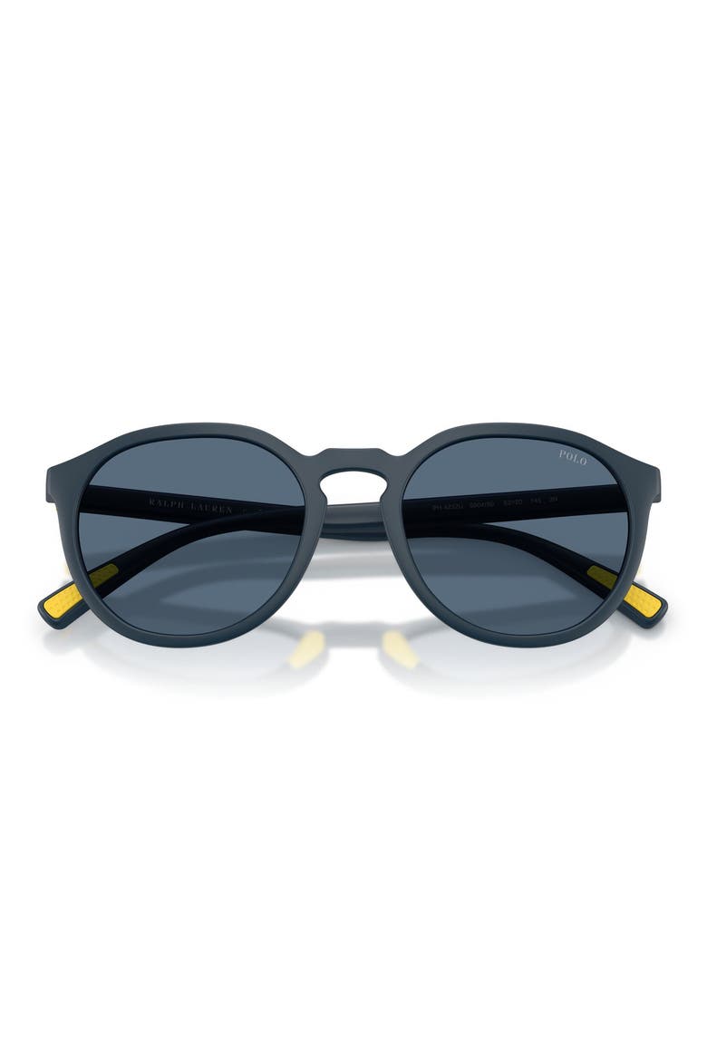 53mm Round Sunglasses, Alternate, color, MATTE NAVY BLUE / DARK BLUE