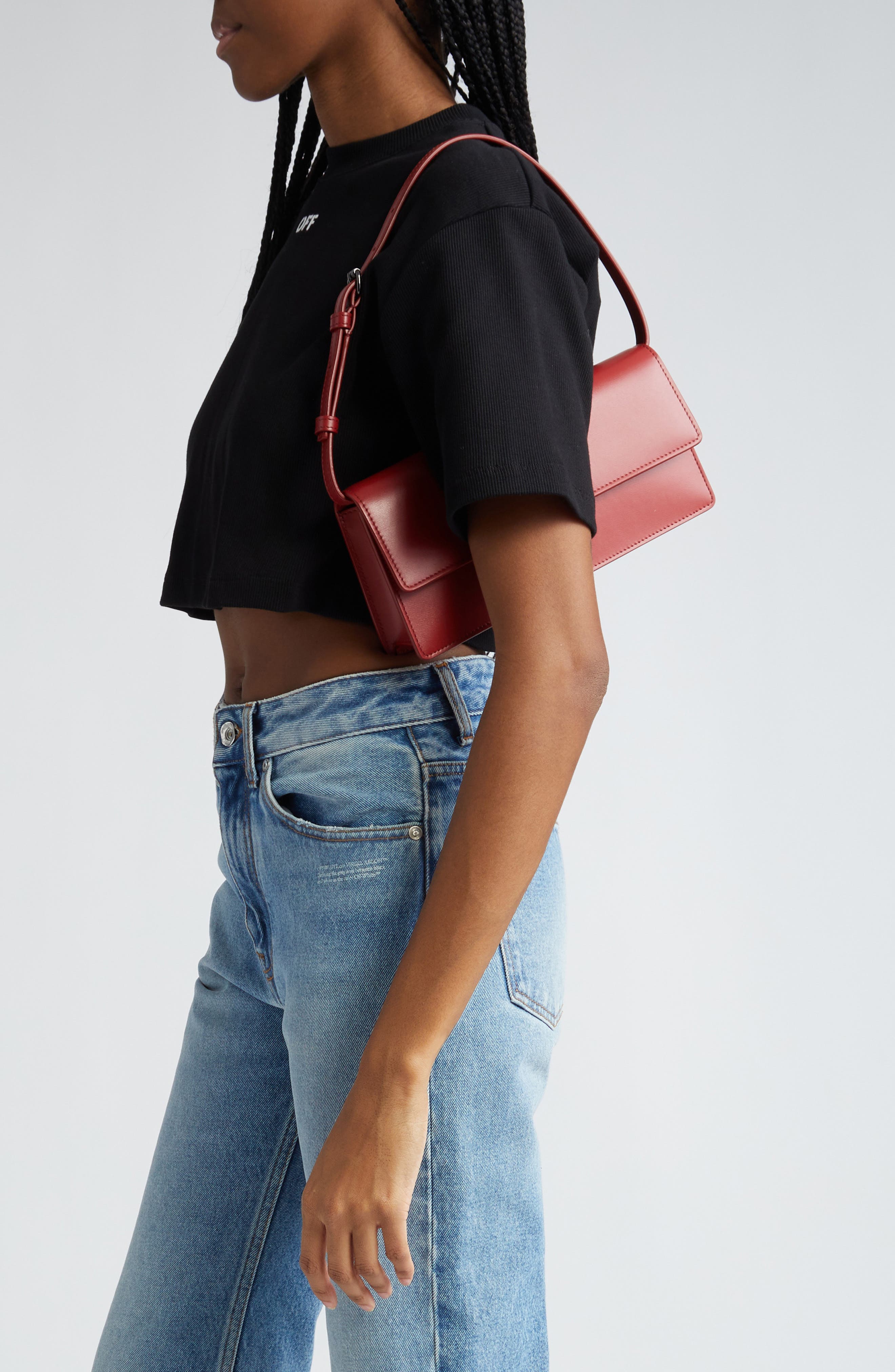 Jitney 1.0 Leather Shoulder Bag, Alternate, color, BRICK RED