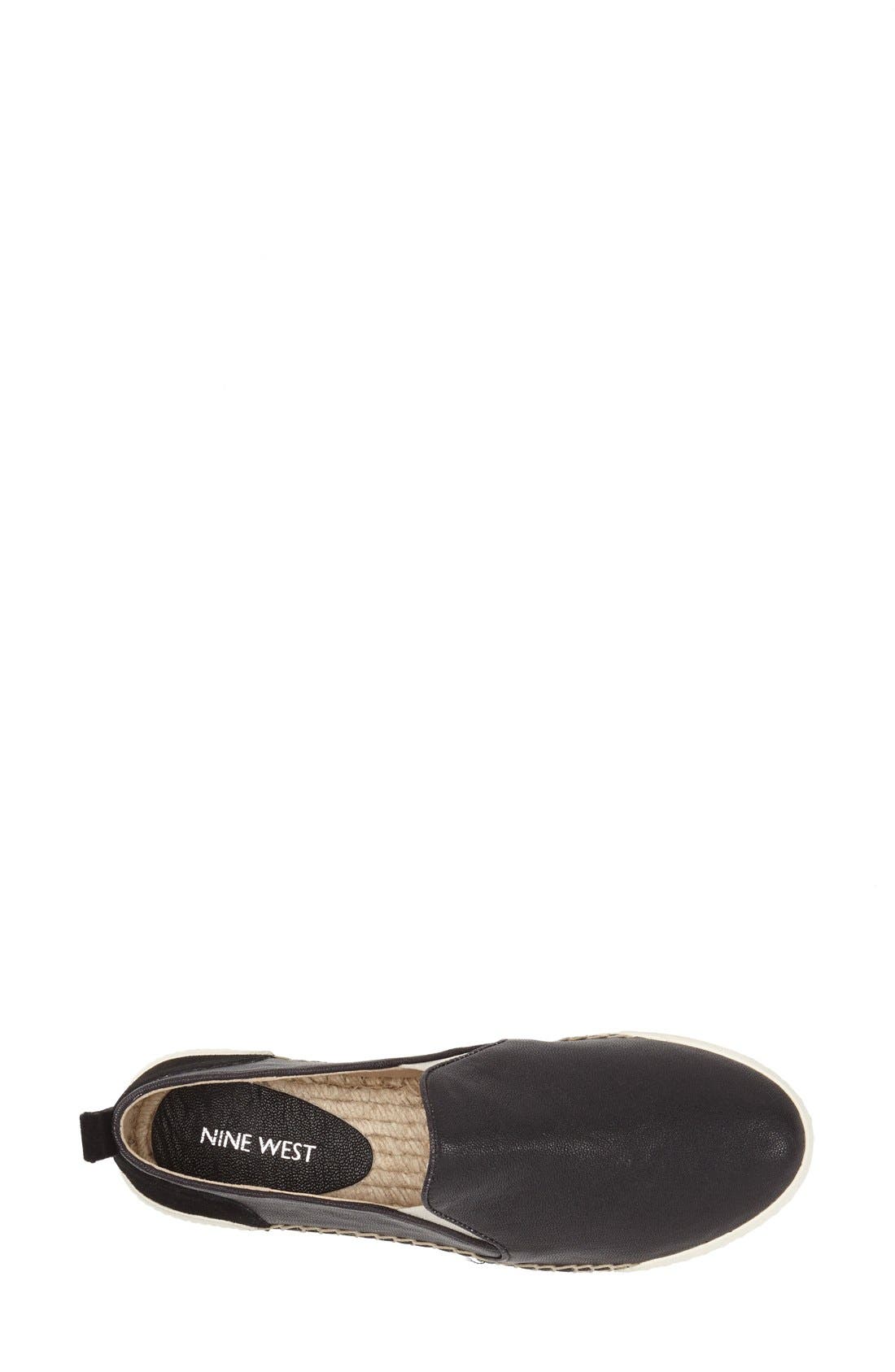 'Oranges' Leather Espadrille Slip-On Sneaker, Alternate, color, BLACK MULTI