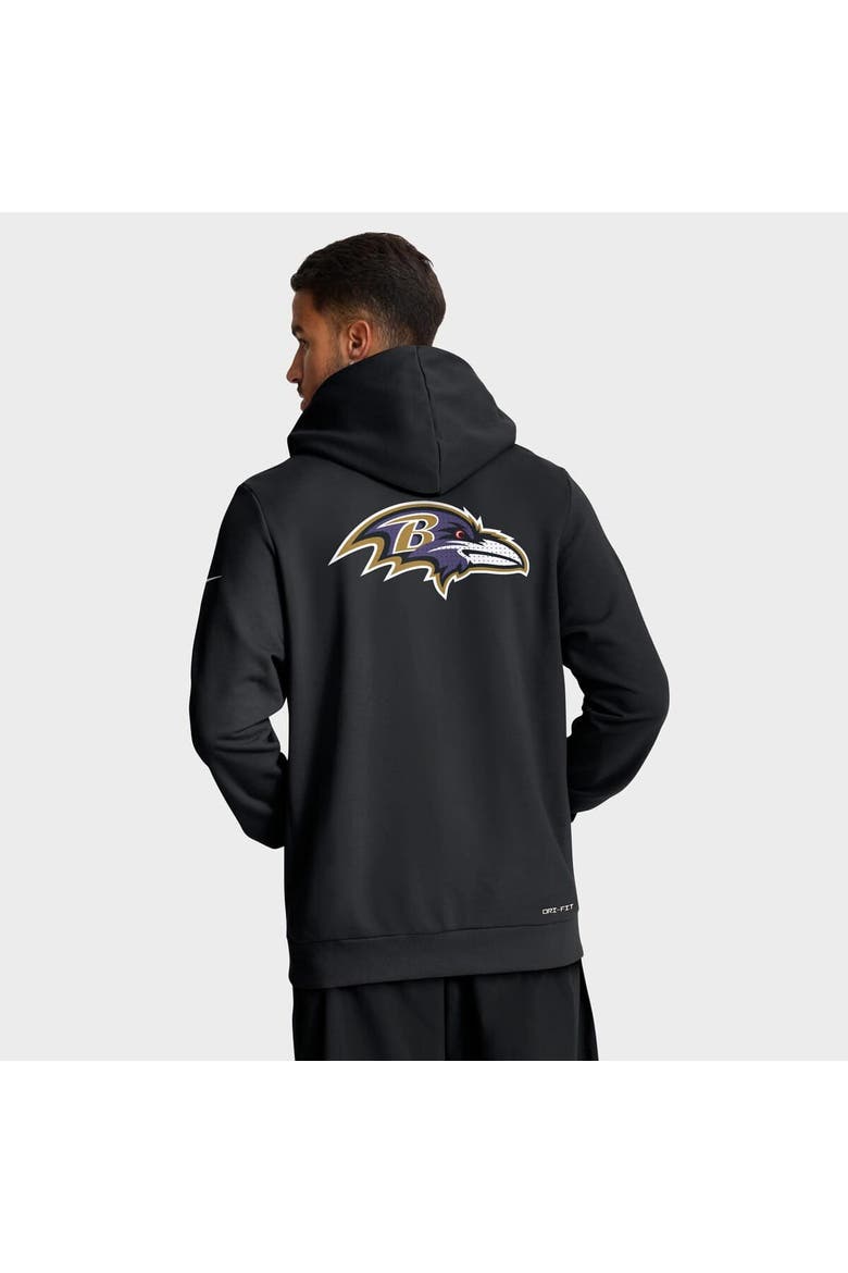 Men's Nike Black Baltimore Ravens Sideline Standard Issue Utility Player Dri-FIT Full-Zip Hoodie, Alternate, color, Black
