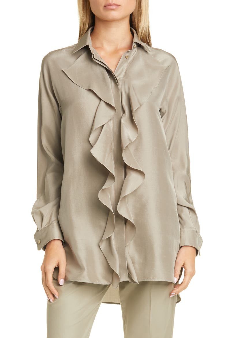 Tefrite Silk Tunic Shirt, Main, color, STONE