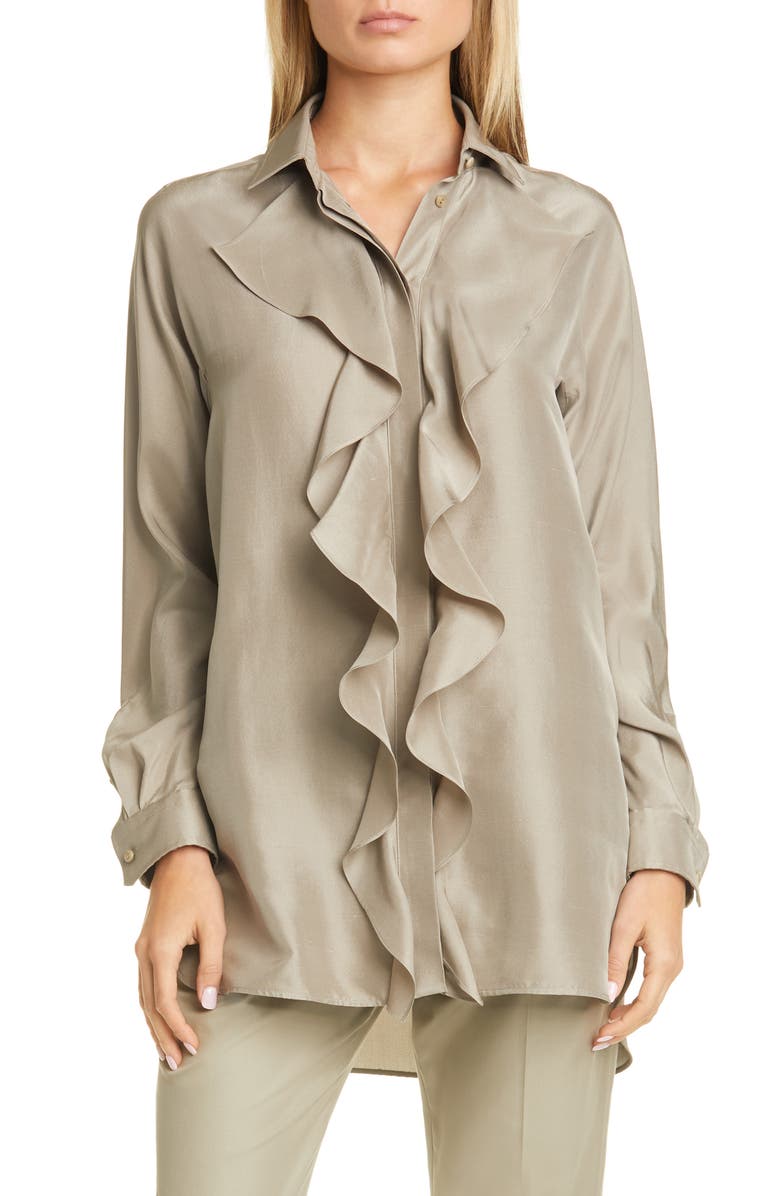 Max Mara Tefrite Silk Tunic Shirt, Main, color, 
