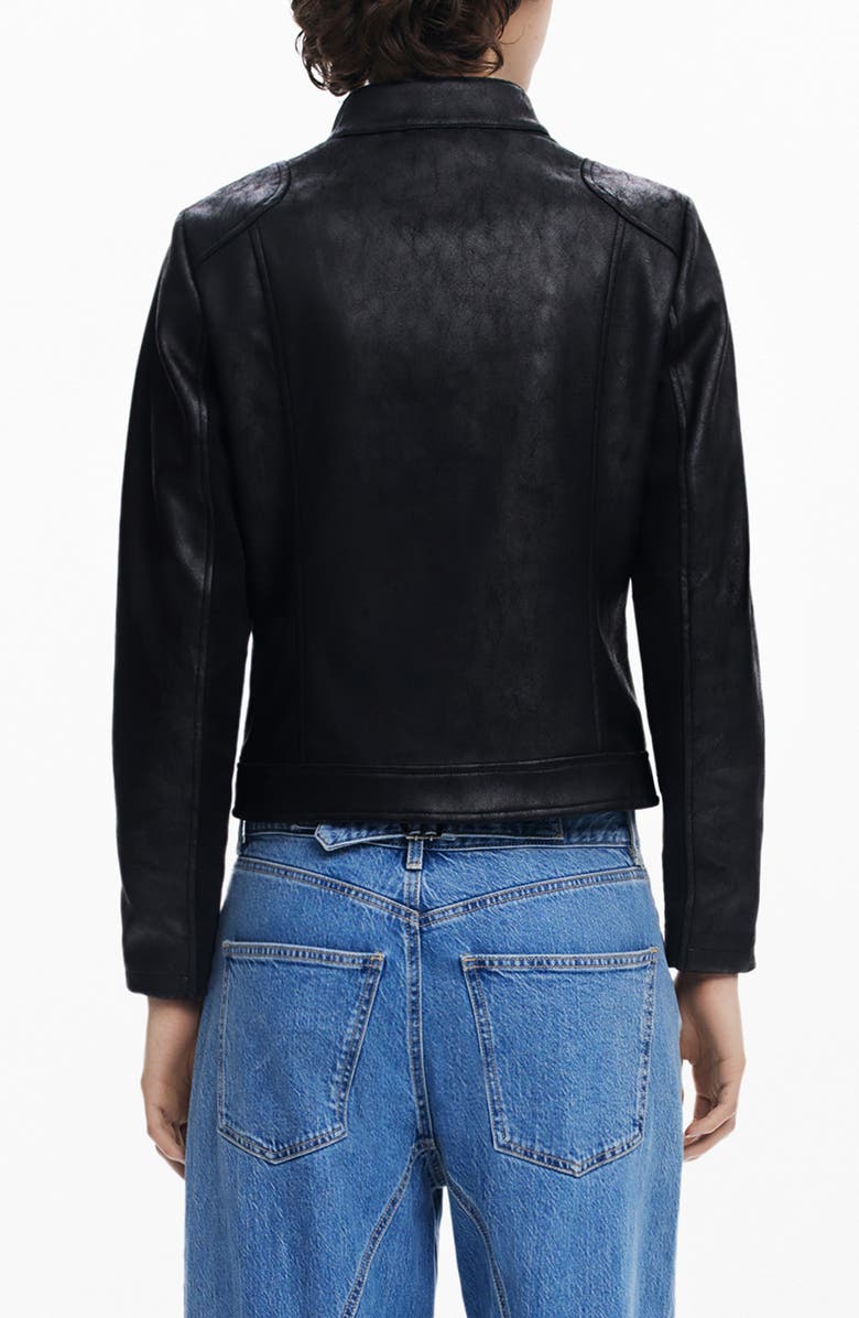 Desigual Faux Leather Moto Jacket, Alternate, color, 