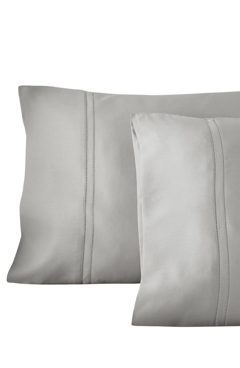 Pure Parima Egyptian Cotton Sateen Double Hemstitch Yalda Pillowcase Set, Main, color, 