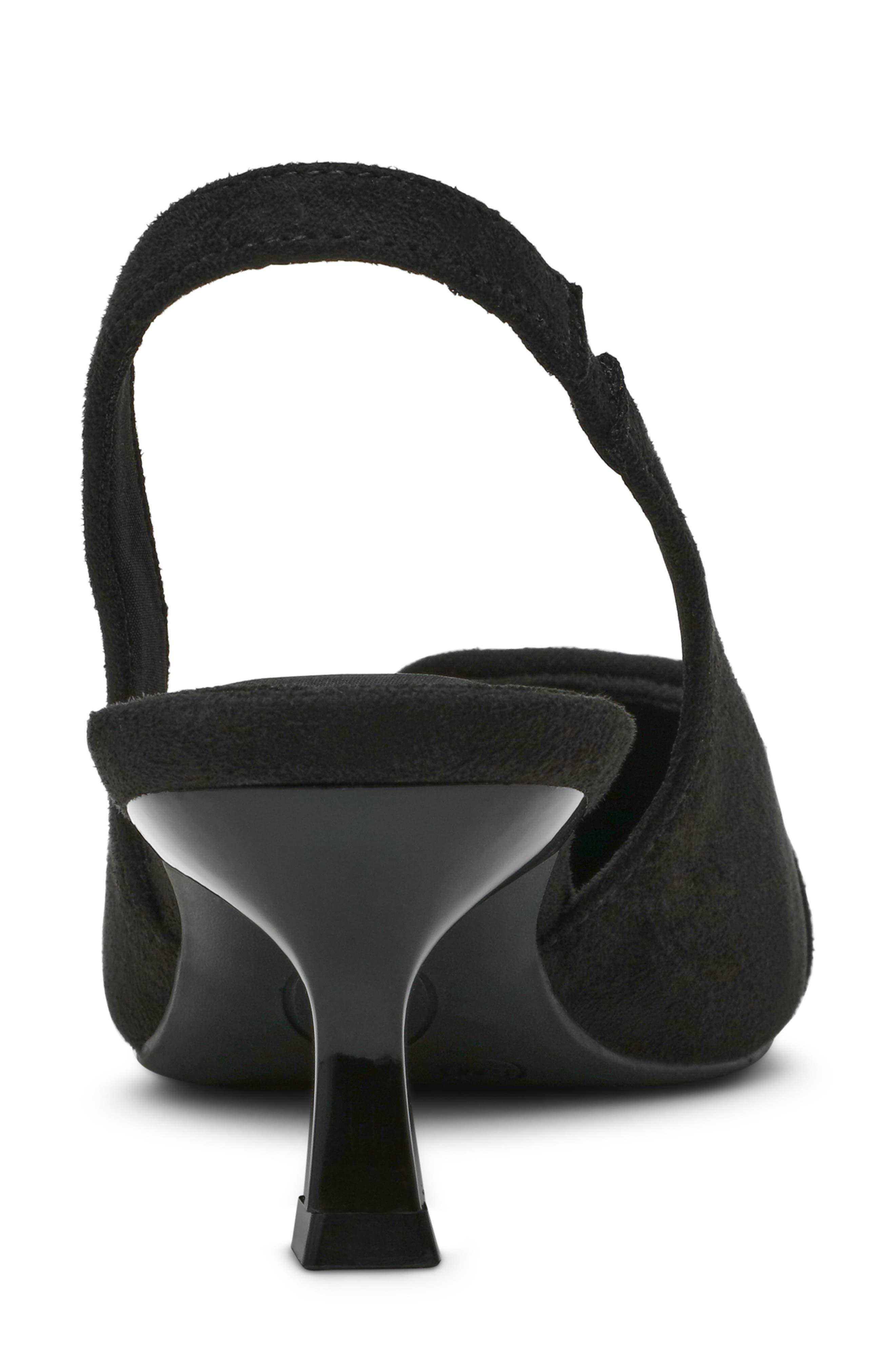 Anne Klein Ivona Slingback Pump, Alternate, color, Black Microsuede