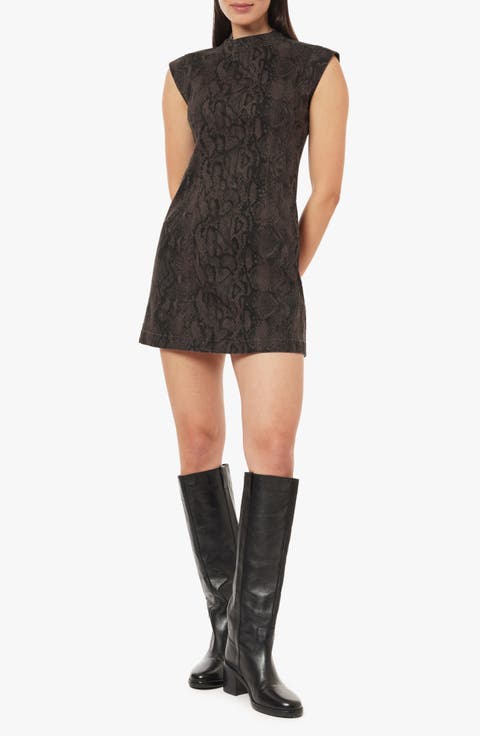 Structured Mock Neck Minidress
