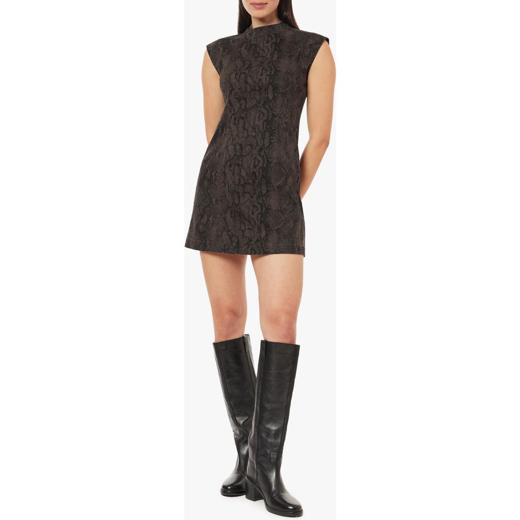 Habitual Structured Mock Neck Minidress In Red