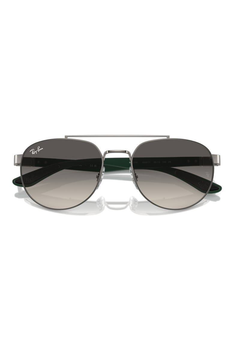 56mm Gradient Irregular Sunglasses, Alternate, color, GUNMETAL