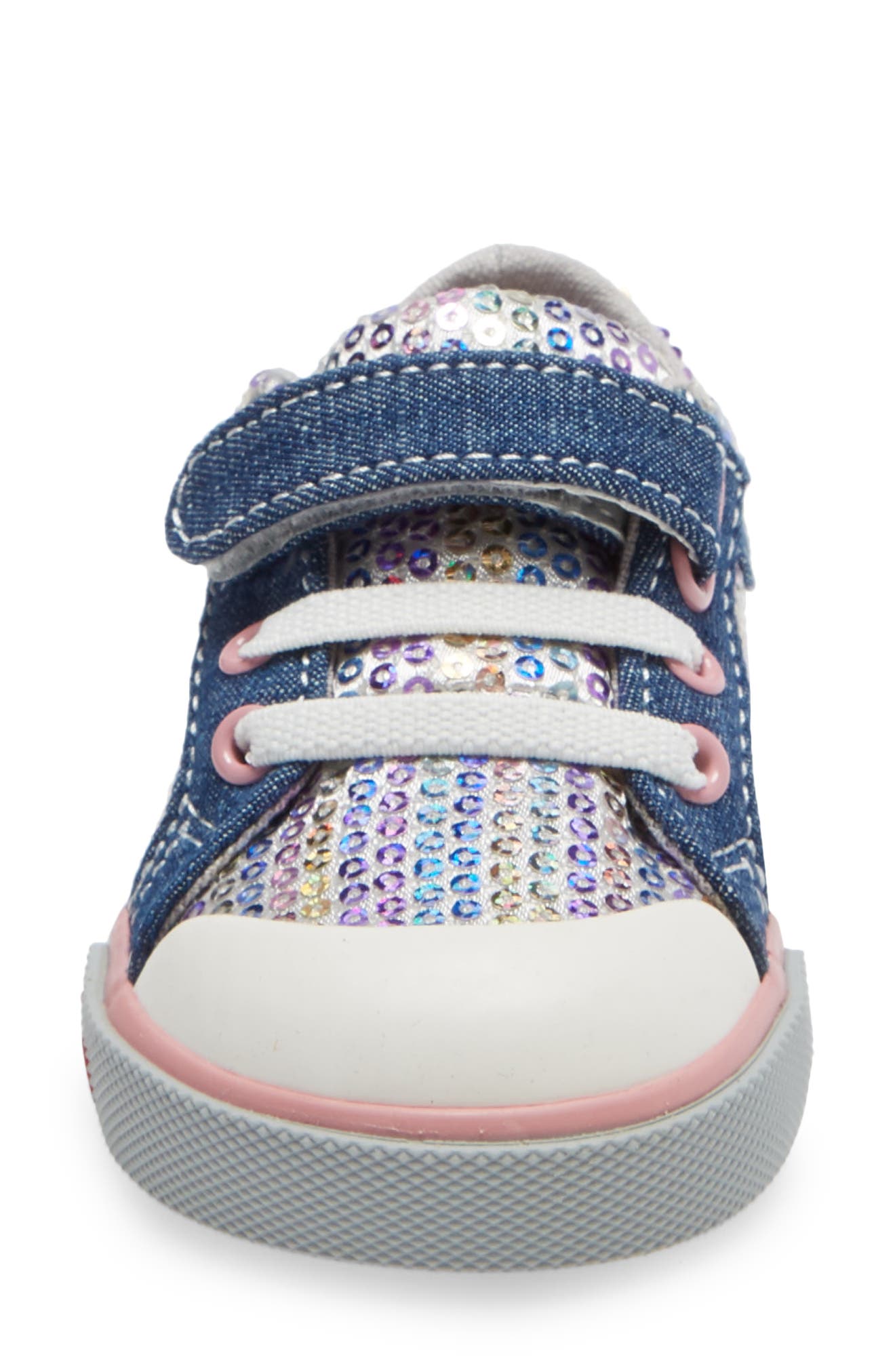 Kristin Sneaker, Alternate, color, CHAMBRAY/ SEQUINS