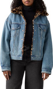 Levi's '90s Faux Fur Collar Denim Trucker Jacket