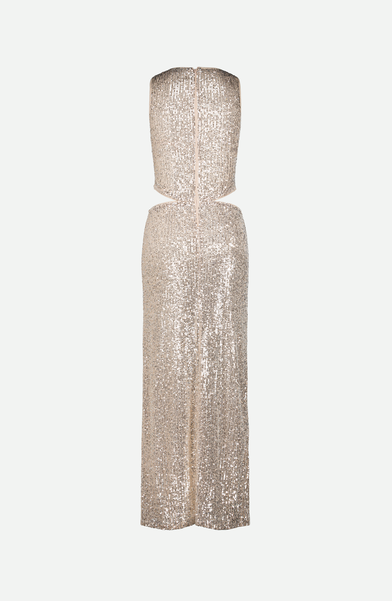 SAEMDI Cut Out Sequin Dress, Alternate, color, Beige / Champagne