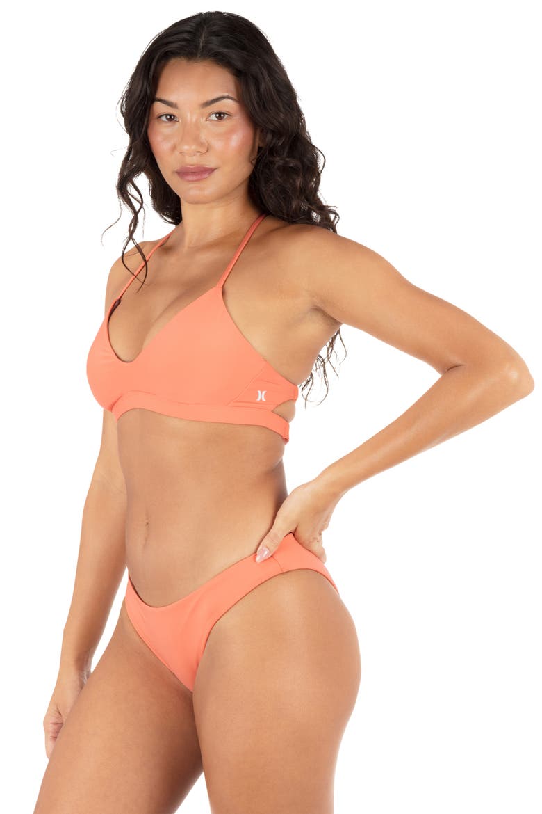Racerback Bikini Top, Alternate, color, CORAL