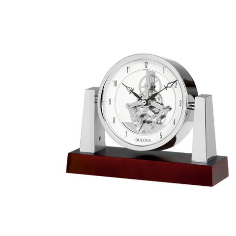 Largo Chrome Skeleton Table Top Clock