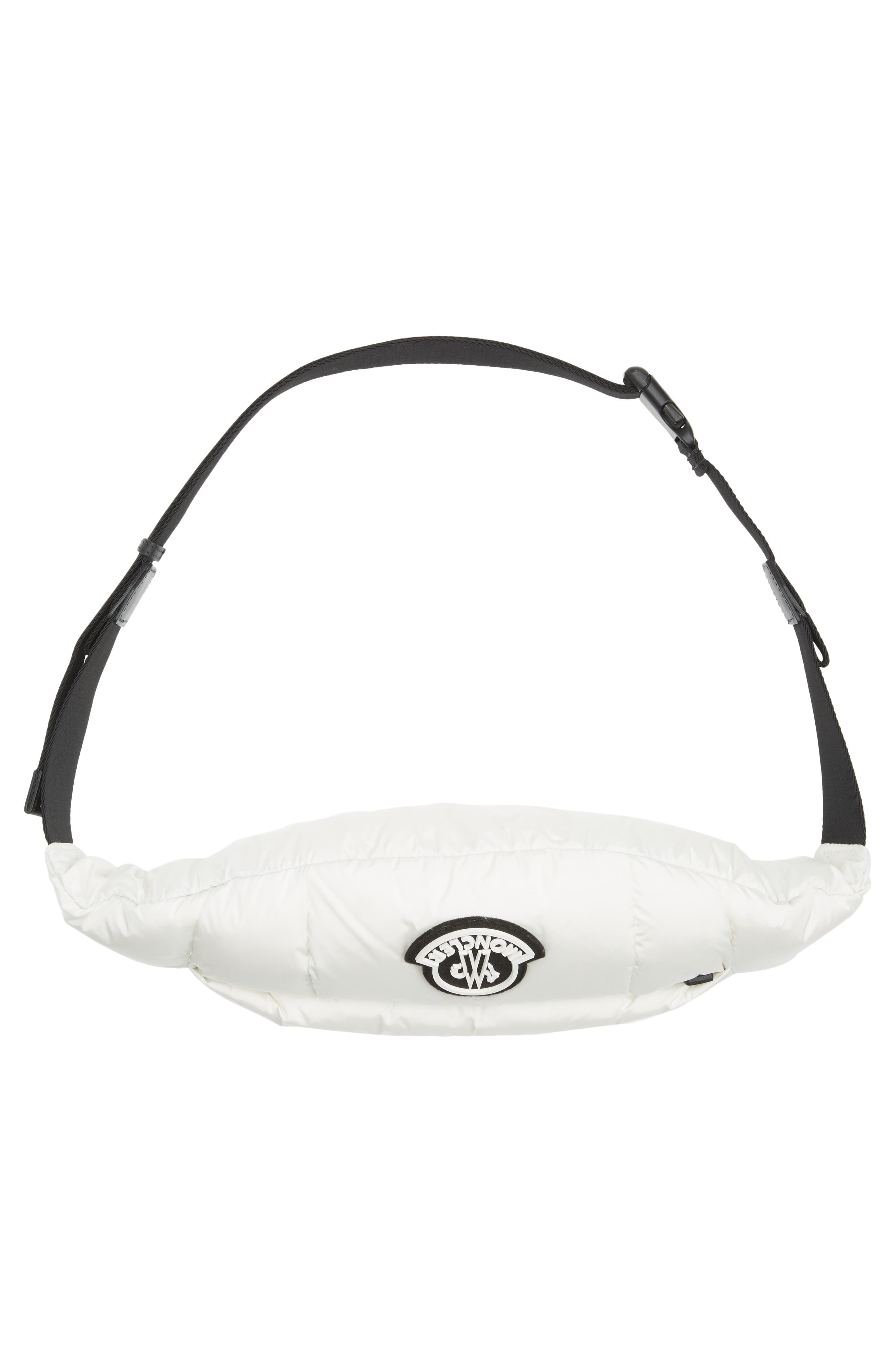 Moncler Legere Logo Water Repellent Down Puffer Belt Bag, Alternate, color, 