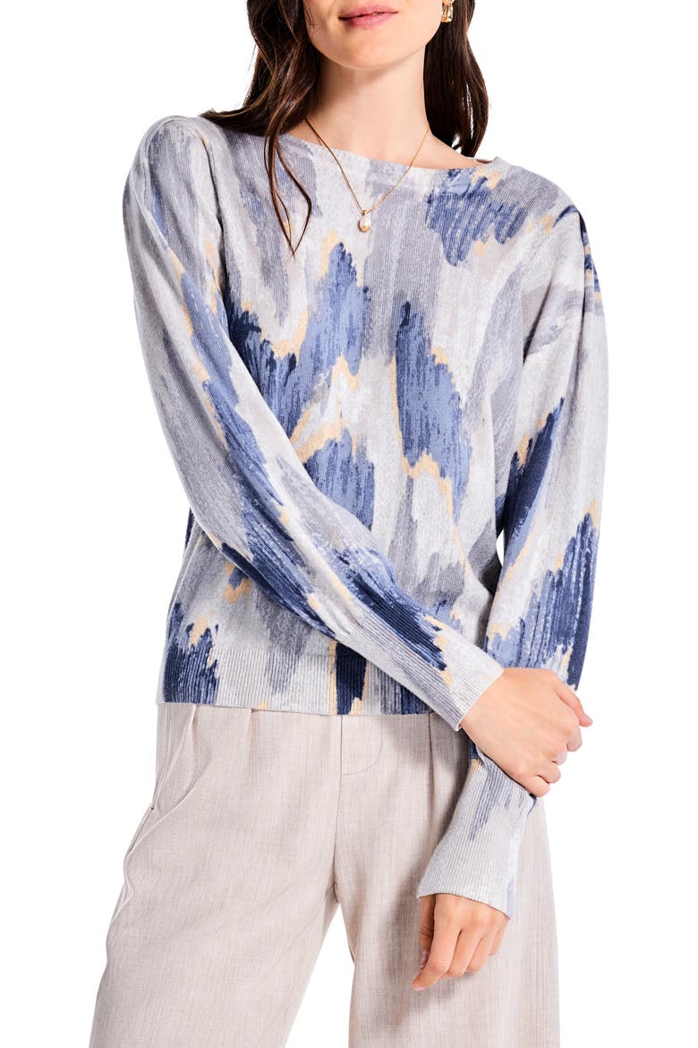 MIsty Ikat Sweater, Main, color, GREY MULTI