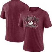 FANATICS Men's Fanatics Heather Cardinal Arizona Cardinals Official Retro Tri-Blend T-Shirt