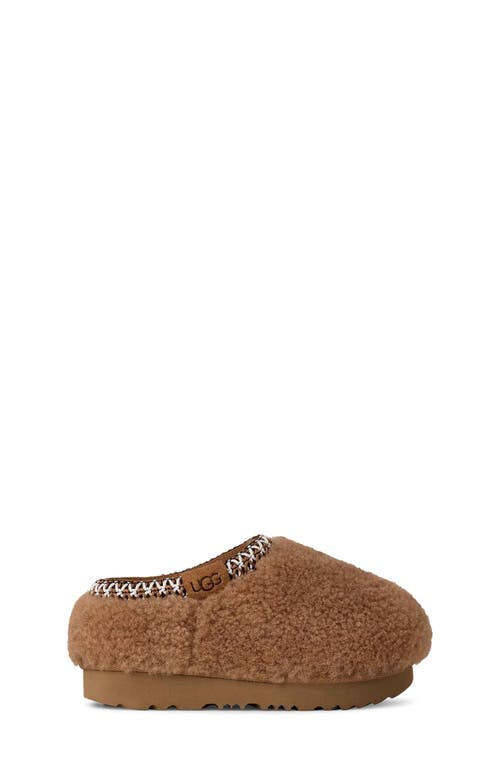 Ugg(r) Kids' Tasman Maxi Curly Genuine Shearling Slipper In Brown