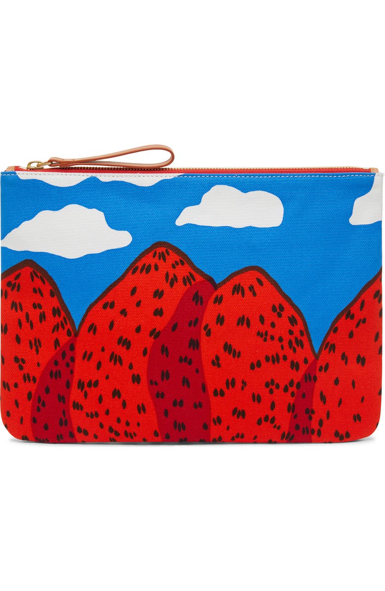 Mansur Gavriel x Marimekko Mansikkavuoret Print Canvas Pouch, Main, color,