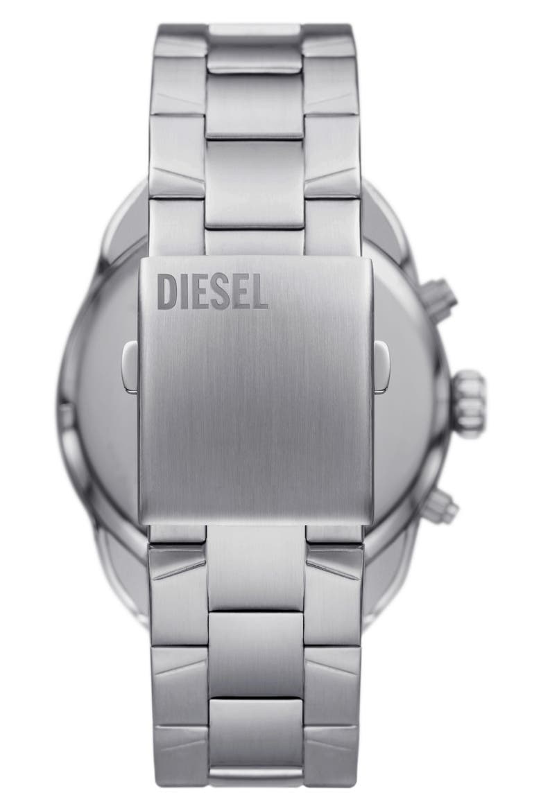 Spiked Blue Chronograph Bracelet Watch, 49mm, Alternate, color, SILVER