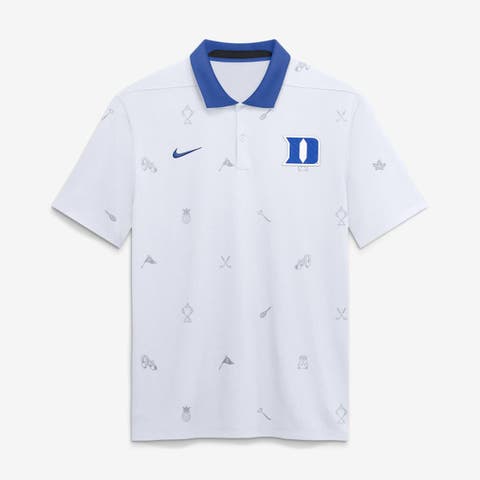 Men's Nike White Duke Blue Devils Vapor Pattern Dri-FIT Polo