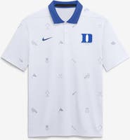 Nike Men's Nike White Duke Blue Devils Vapor Pattern Dri-FIT Polo