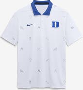 Nike Men's Nike White Duke Blue Devils Vapor Pattern Dri-FIT Polo