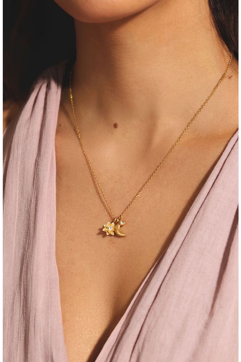 Spirit in Transformation Lotus Moon Necklace, Alternate, color, Gold