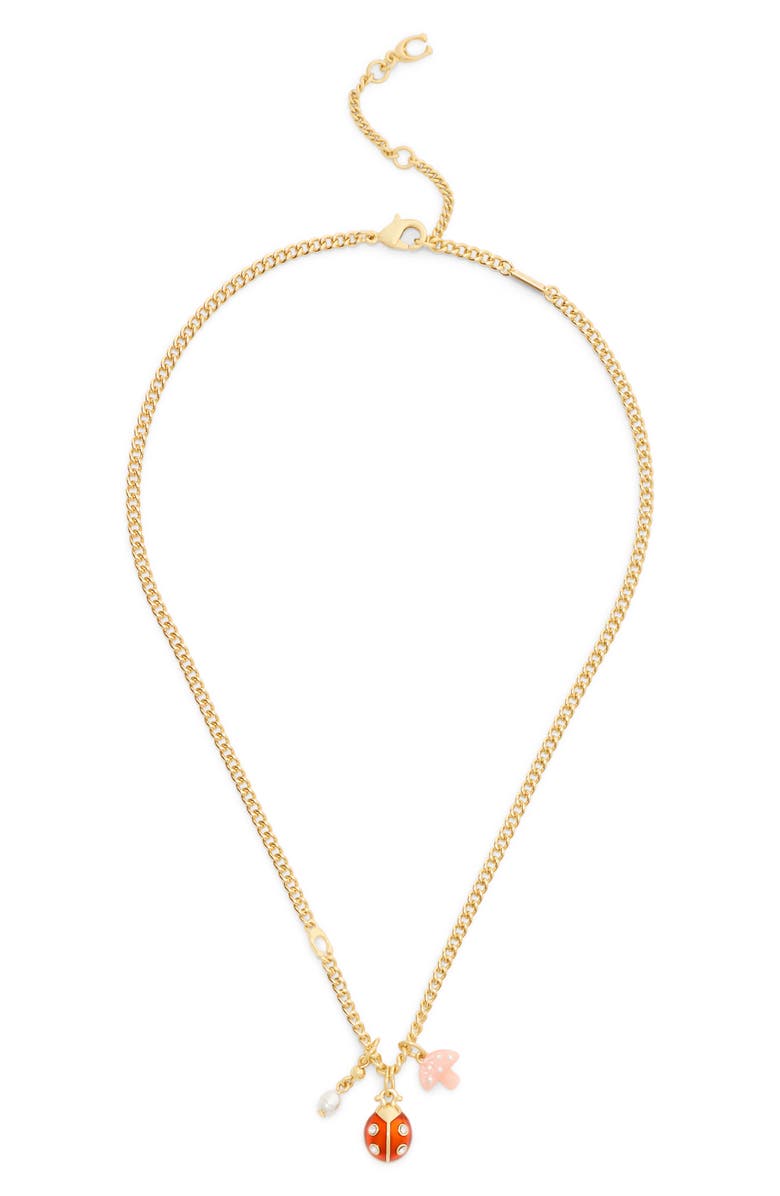 COACH Charm Pendant Necklace, Main, color, 