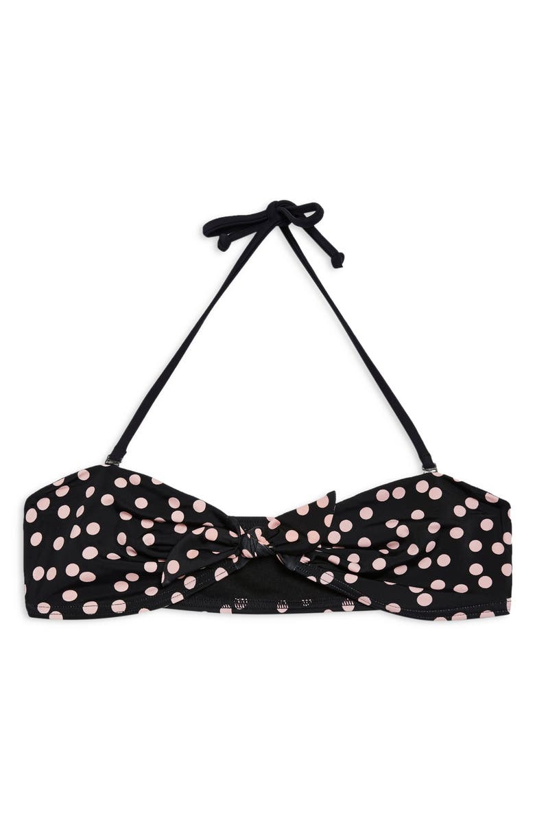 Topshop Spot Bandeau Bikini Top, Alternate, color,