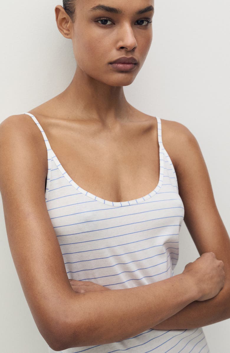 MANGO Stripe Cotton Nightgown, Alternate, color, 