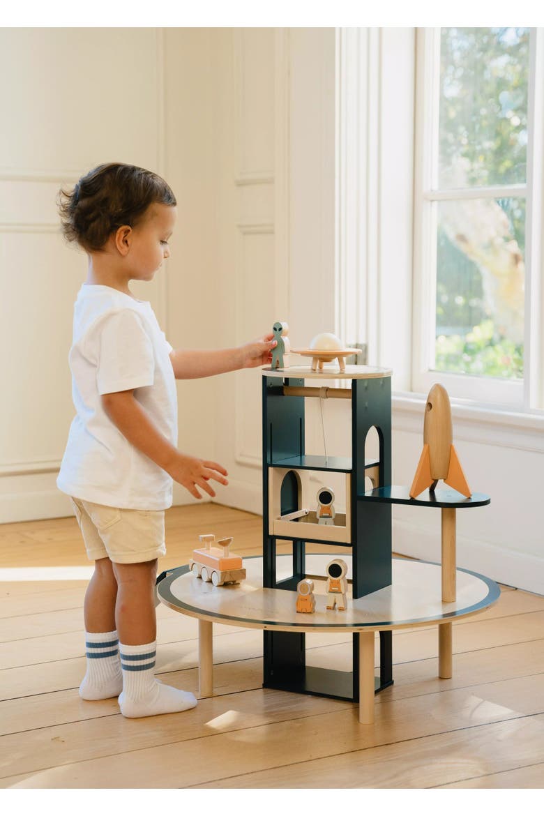 Oversized Wooden Space Station Playset & Accessories, Alternate, color, Natural Wood