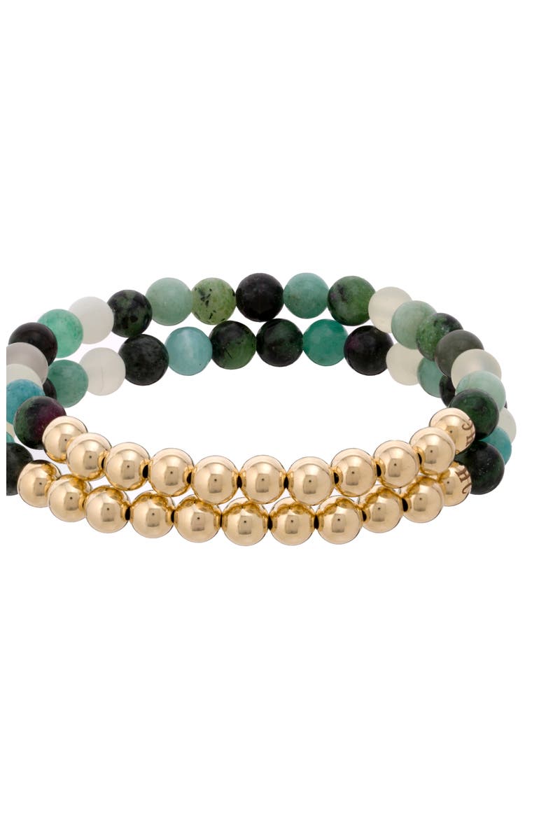 N6 Happiness/Ease Set of 2 Healer's Bracelets, Alternate, color, YELLOW GOLD