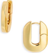Argento Vivo Sterling Silver U Huggie Hoop Earrings