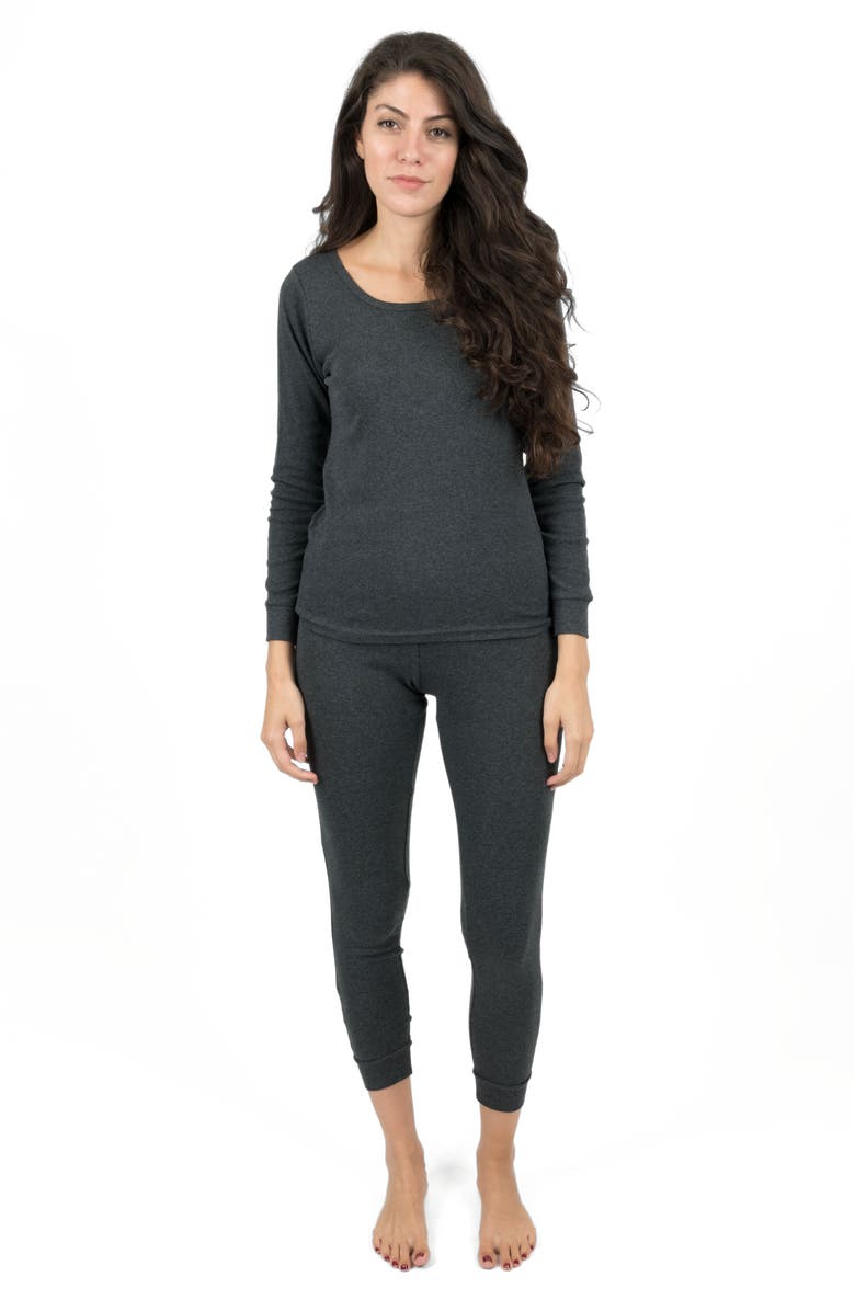 Leveret Women's Cotton Solid Matching Family Pajamas, Main, color, Dark Gray