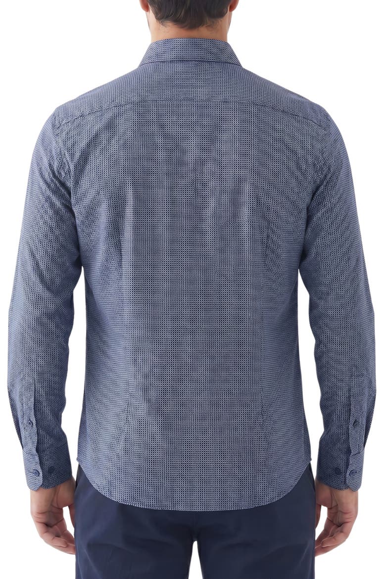 Long Sleeve Geometric Performance Shirt, Alternate, color, 41 NAVY