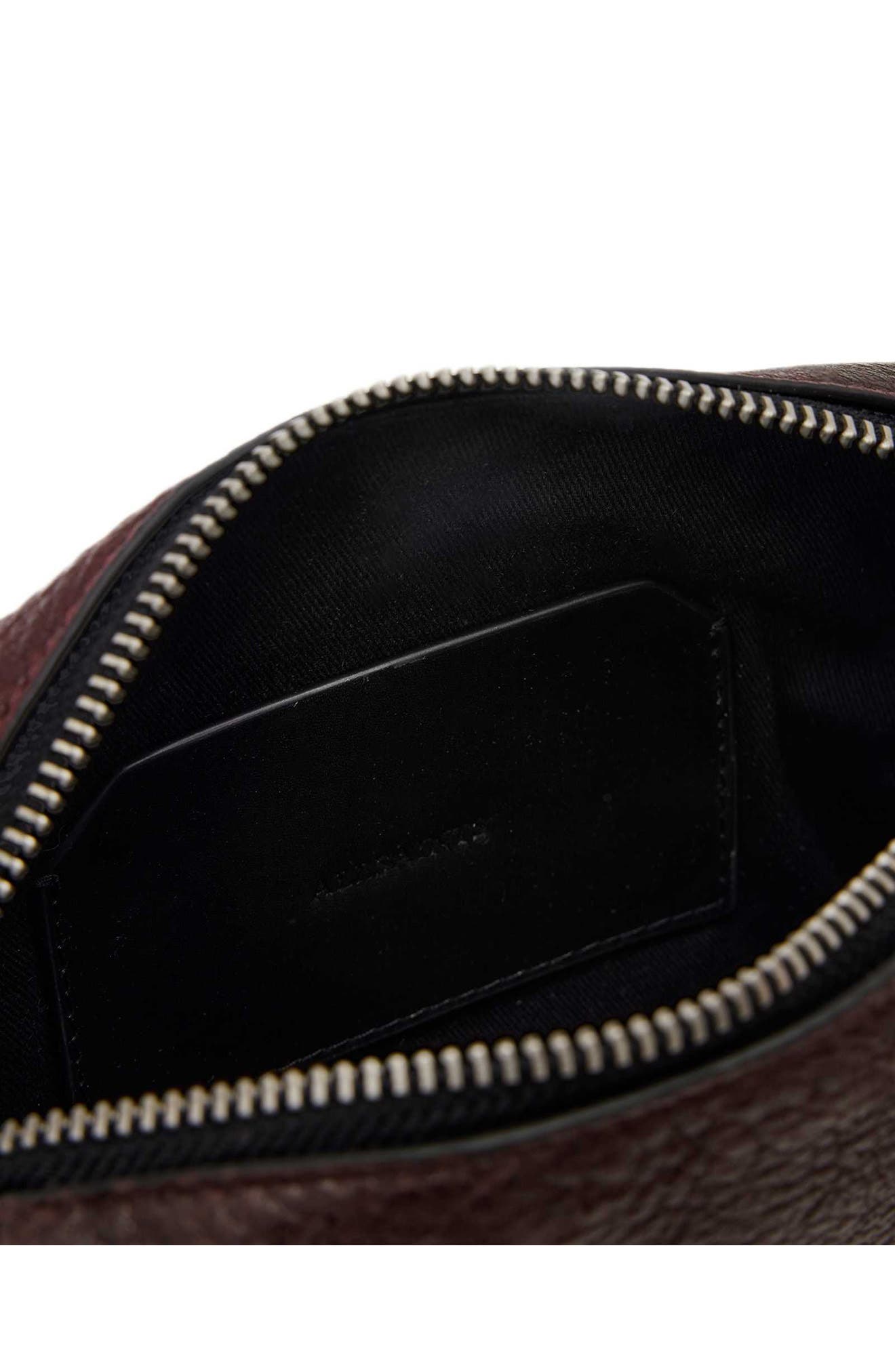Ares Micro Leather Crossbody Bag, Alternate, color, BURNT UMBER RED