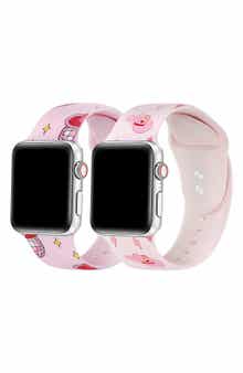 Posh Tech Set of 2 Printed Silicone Watchbands