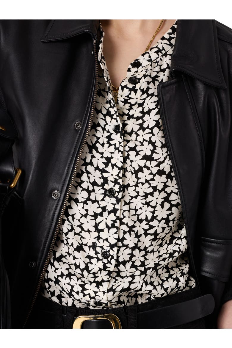 Céonie Floral Print Shirt, Alternate, color, Black