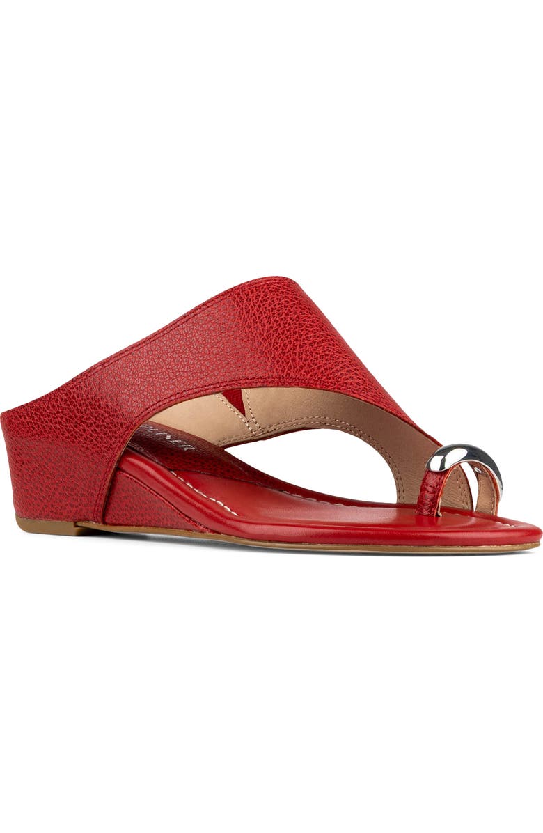 Donald Pliner Vesna Toe Ring Wedge Sandal, Main, color, Tomato