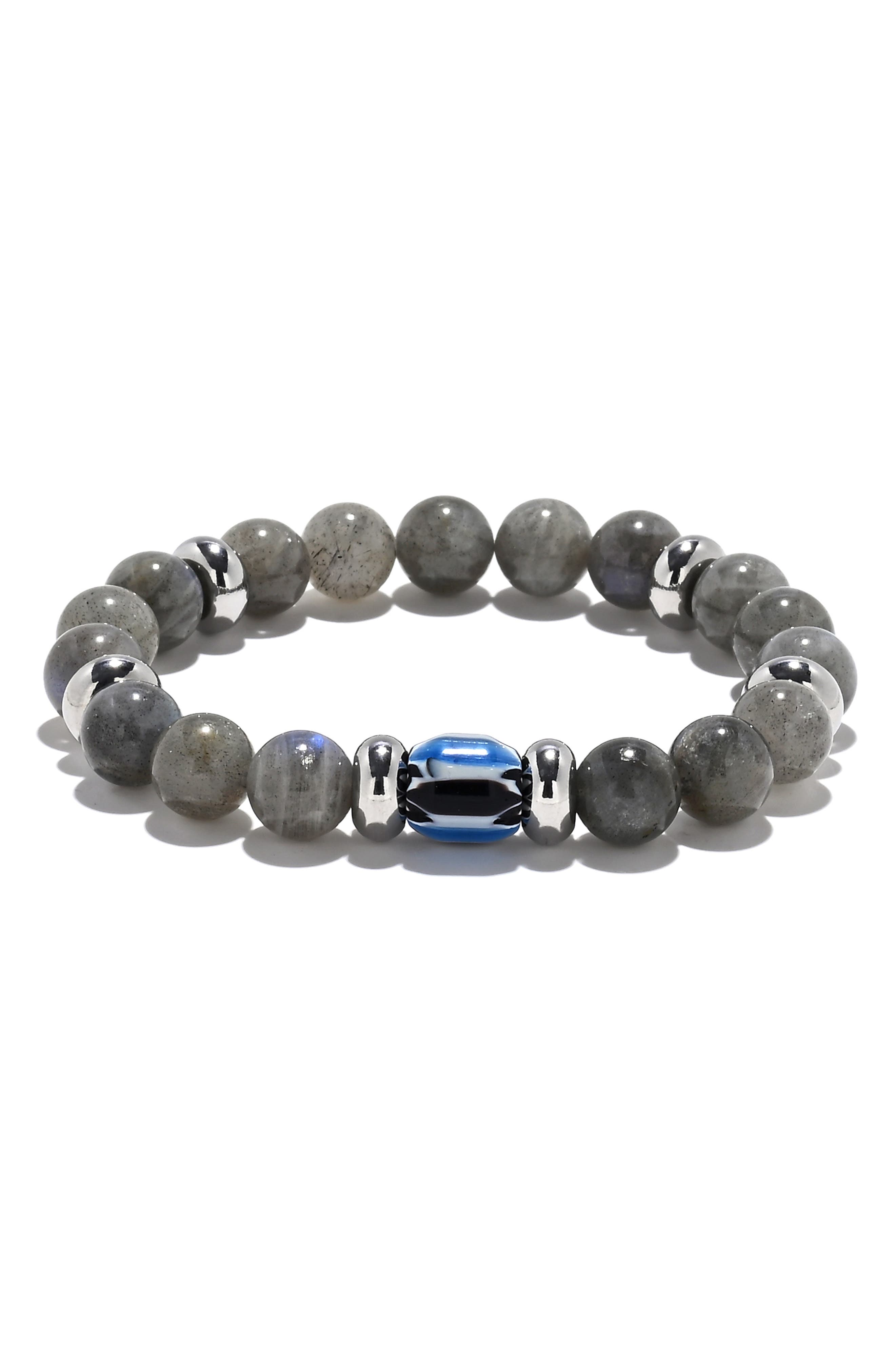 EYE CANDY LOS ANGELES Men's Chris Bead Stretch Bracelet