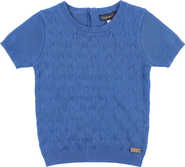 Charlotte & George Diamond Knit Short Sleeve Sweater