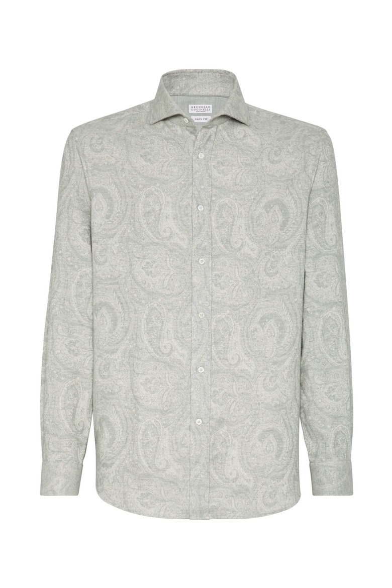 Flannel jacquard shirt, Main, color, Pearl Grey