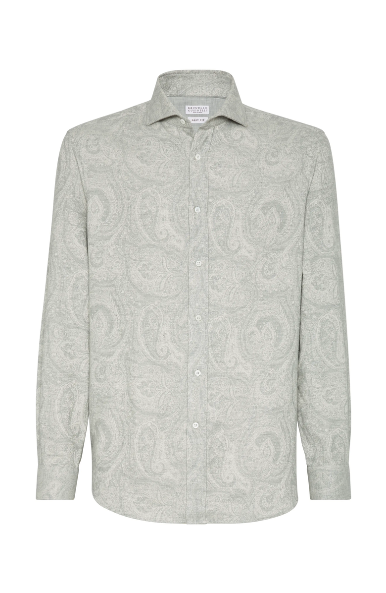 Brunello Cucinelli Flannel jacquard shirt, Main, color, 