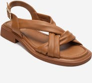 Forever & Always Shoes Frand Leather Crisscross Strap Sandal