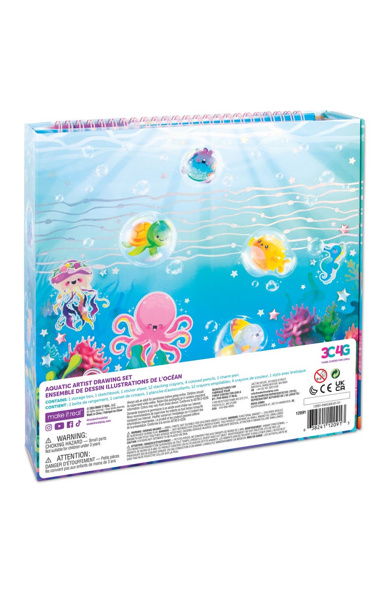 3C4G Seas The Day! Artist Drawing Set 20 Piece Ocean Theme Kit, Sketchbook, Alternate, color, Multicolored